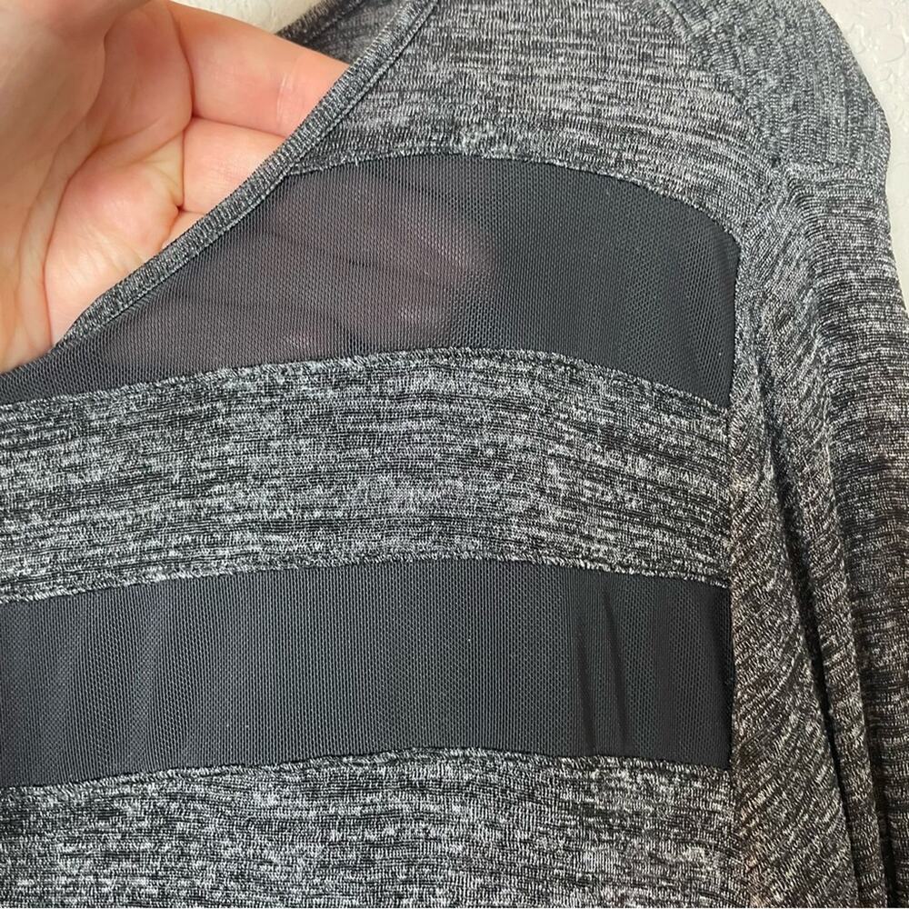 CYNTHIA ROWLEY Black & Charcoal Heathered Long Sleeve Top Size XL - Picture 3 of 7